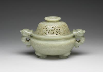 图片[2]-Jade incense burner with animal-mask pattern, Qing dynasty (1644-1911)-China Archive